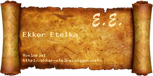 Ekker Etelka névjegykártya
